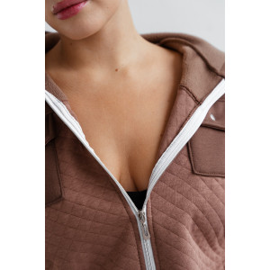 Костюм двойка женский КС-202КПТНЧ/КОФ капитоний с начёсом (р-ры: 48-58) кофе