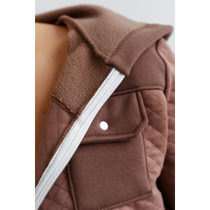 Костюм двойка женский КС-202КПТНЧ/КОФ капитоний с начёсом (р-ры: 48-58) кофе