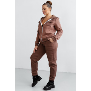 Костюм двойка женский КС-202КПТНЧ/КОФ капитоний с начёсом (р-ры: 48-58) кофе