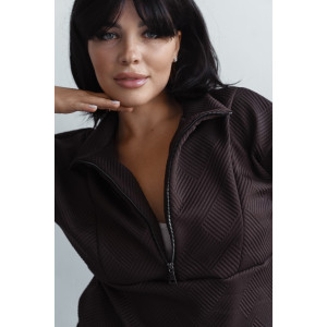 Костюм двойка женский КС-079КПТ/ШОК капитоний (р-ры: 44-58) шоколад