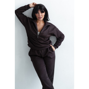 Костюм двойка женский КС-079КПТ/ШОК капитоний (р-ры: 44-58) шоколад