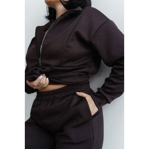 Костюм двойка женский КС-079КПТ/ШОК капитоний (р-ры: 44-58) шоколад