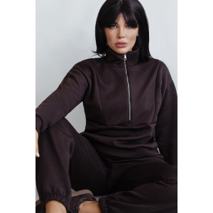 Костюм двойка женский КС-079КПТ/ШОК капитоний (р-ры: 44-58) шоколад