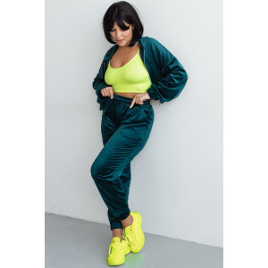 Костюм двойка женский КС-078ФР/ИЗУ велюр (р-ры: 42-52) изумруд Костюм двойка женский КС-078ФР/ИЗУ велюр (р-ры: 42-52) изумруд