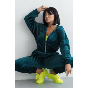 Костюм двойка женский КС-078ФР/ИЗУ велюр (р-ры: 42-52) изумруд Костюм двойка женский КС-078ФР/ИЗУ велюр (р-ры: 42-52) изумруд