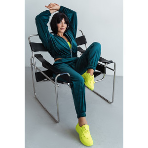 Костюм двойка женский КС-078ФР/ИЗУ велюр (р-ры: 42-52) изумруд Костюм двойка женский КС-078ФР/ИЗУ велюр (р-ры: 42-52) изумруд