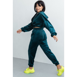 Костюм двойка женский КС-078ФР/ИЗУ велюр (р-ры: 42-52) изумруд Костюм двойка женский КС-078ФР/ИЗУ велюр (р-ры: 42-52) изумруд