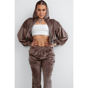 Костюм двойка женский КС-078ФР/БЕЖ велюр (р-ры: 42-52) бежевый Костюм двойка женский КС-078ФР/БЕЖ велюр (р-ры: 42-52) бежевый