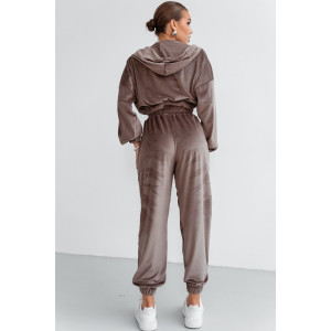 Костюм двойка женский КС-078ФР/БЕЖ велюр (р-ры: 42-52) бежевый Костюм двойка женский КС-078ФР/БЕЖ велюр (р-ры: 42-52) бежевый