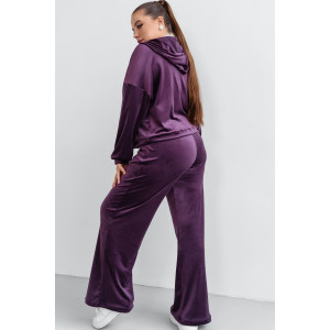 Костюм двойка женский КС-077ФР/БАК велюр (р-ры: 44-62) баклажан