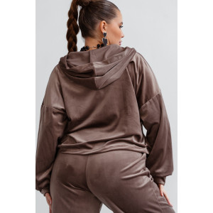 Костюм двойка женский КС-077ФР/БЕЖ велюр (р-ры: 44-62) бежевый Костюм двойка женский КС-077ФР/БЕЖ велюр (р-ры: 44-62) бежевый