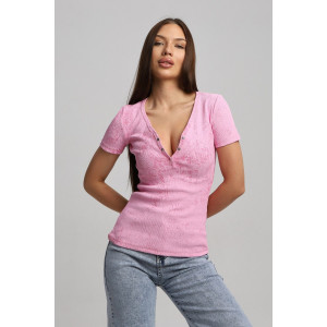 Футболка женская Ф004 кашкорсе (р-ры: 42-52) розовый