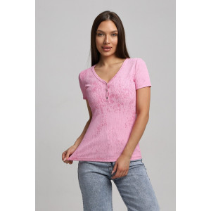 Футболка женская Ф004 кашкорсе (р-ры: 42-52) розовый