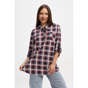 Туника женская 567 кулирка (р-ры: 48-66) синий-белый