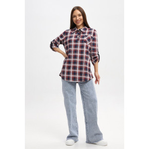 Туника женская 567 кулирка (р-ры: 48-66) синий-белый