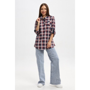 Туника женская 567 кулирка (р-ры: 48-66) синий-белый