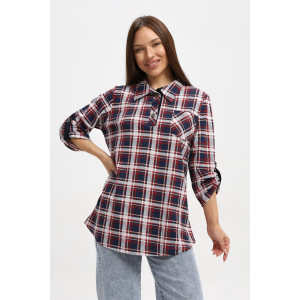 Туника женская 567 кулирка (р-ры: 48-66) синий-белый