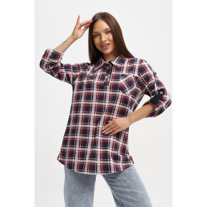 Туника женская 567 кулирка (р-ры: 48-66) синий-белый