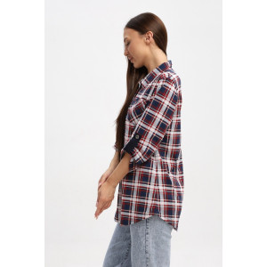 Туника женская 567 кулирка (р-ры: 48-66) синий-белый