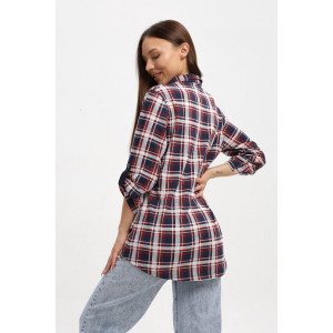 Туника женская 567 кулирка (р-ры: 48-66) синий-белый