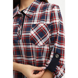 Туника женская 567 кулирка (р-ры: 48-66) синий-белый