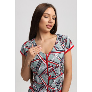 Халат женский 021 кулирка (р-ры: 48-62) зеленый-красный Халат женский 021 кулирка (р-ры: 48-62) зеленый-красный