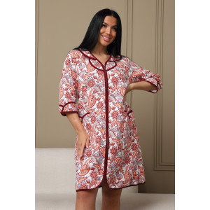 Халат женский 417 капитоний (р-ры: 48-62) бордовый-огурцы Халат женский 417 капитоний (р-ры: 48-62) бордовый-огурцы