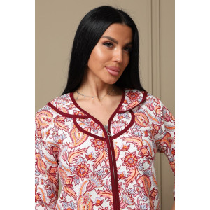 Халат женский 417 капитоний (р-ры: 48-62) бордовый-огурцы Халат женский 417 капитоний (р-ры: 48-62) бордовый-огурцы