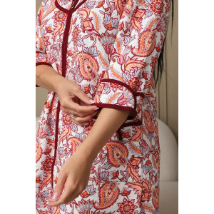 Халат женский 417 капитоний (р-ры: 48-62) бордовый-огурцы Халат женский 417 капитоний (р-ры: 48-62) бордовый-огурцы