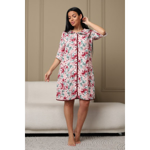 Халат женский 405 капитоний (р-ры: 46-58) розовый-бордовый Халат женский 405 капитоний (р-ры: 46-58) розовый-бордовый