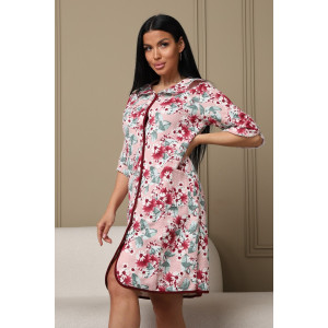 Халат женский 405 капитоний (р-ры: 46-58) розовый-бордовый Халат женский 405 капитоний (р-ры: 46-58) розовый-бордовый