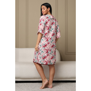 Халат женский 405 капитоний (р-ры: 46-58) розовый-бордовый Халат женский 405 капитоний (р-ры: 46-58) розовый-бордовый