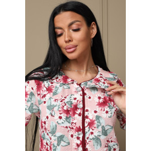 Халат женский 405 капитоний (р-ры: 46-58) розовый-бордовый Халат женский 405 капитоний (р-ры: 46-58) розовый-бордовый