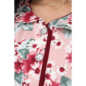 Халат женский 405 капитоний (р-ры: 46-58) розовый-бордовый Халат женский 405 капитоний (р-ры: 46-58) розовый-бордовый