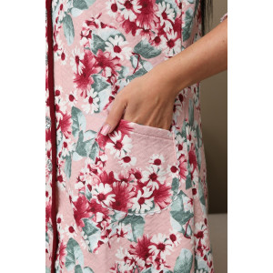 Халат женский 405 капитоний (р-ры: 46-58) розовый-бордовый Халат женский 405 капитоний (р-ры: 46-58) розовый-бордовый