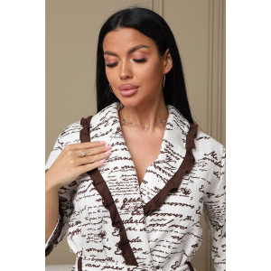 Халат женский 418 капитоний (р-ры: 46-58) молочный-коричневый