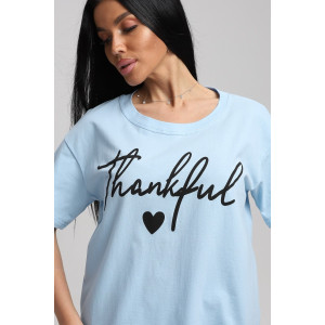 Костюм двойка женский 724 кулирка (р-ры: 44-54) голубой-синий