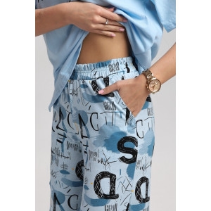 Костюм двойка женский 724 кулирка (р-ры: 44-54) голубой-синий