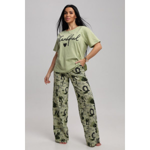 Костюм двойка женский 724 кулирка (р-ры: 44-54) хаки-зеленый Костюм двойка женский 724 кулирка (р-ры: 44-54) хаки-зеленый