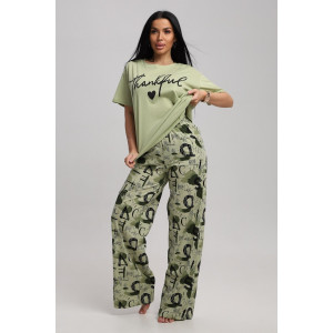 Костюм двойка женский 724 кулирка (р-ры: 44-54) хаки-зеленый Костюм двойка женский 724 кулирка (р-ры: 44-54) хаки-зеленый