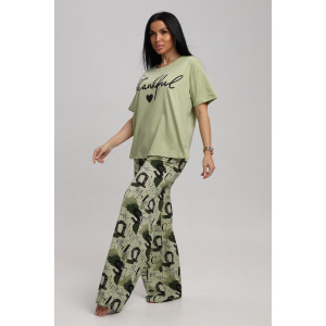 Костюм двойка женский 724 кулирка (р-ры: 44-54) хаки-зеленый Костюм двойка женский 724 кулирка (р-ры: 44-54) хаки-зеленый