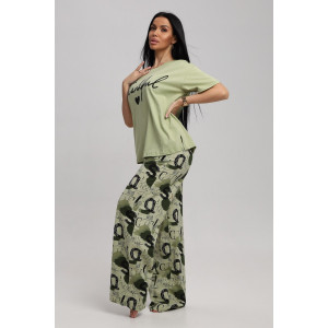 Костюм двойка женский 724 кулирка (р-ры: 44-54) хаки-зеленый Костюм двойка женский 724 кулирка (р-ры: 44-54) хаки-зеленый