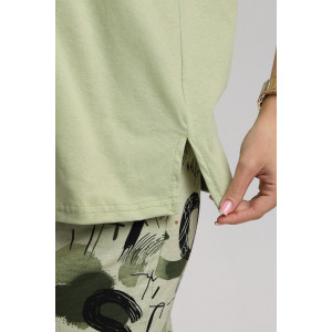 Костюм двойка женский 724 кулирка (р-ры: 44-54) хаки-зеленый Костюм двойка женский 724 кулирка (р-ры: 44-54) хаки-зеленый