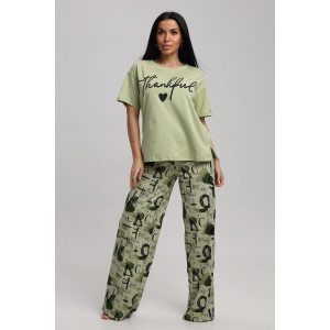 Костюм двойка женский 724 кулирка (р-ры: 44-54) хаки-зеленый Костюм двойка женский 724 кулирка (р-ры: 44-54) хаки-зеленый