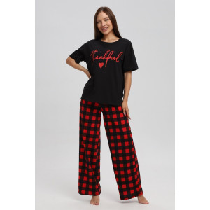 Костюм двойка женский 724 кулирка (р-ры: 44-54) красный-синий-клетка Костюм двойка женский 724 кулирка (р-ры: 44-54) красный-синий-клетка