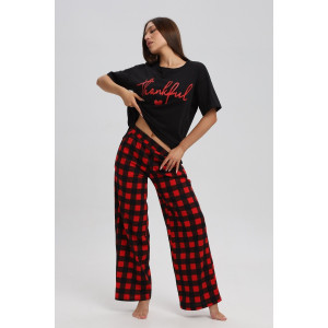 Костюм двойка женский 724 кулирка (р-ры: 44-54) красный-синий-клетка Костюм двойка женский 724 кулирка (р-ры: 44-54) красный-синий-клетка