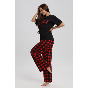 Костюм двойка женский 724 кулирка (р-ры: 44-54) красный-синий-клетка Костюм двойка женский 724 кулирка (р-ры: 44-54) красный-синий-клетка