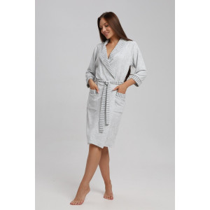 Халат женский 312 махра (р-ры: 46-58) серый-темно-серый Халат женский 312 махра (р-ры: 46-58) серый-темно-серый