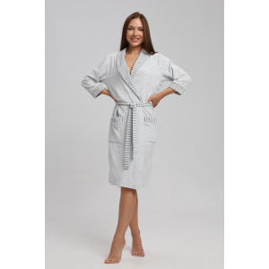 Халат женский 312 махра (р-ры: 46-58) серый-темно-серый Халат женский 312 махра (р-ры: 46-58) серый-темно-серый