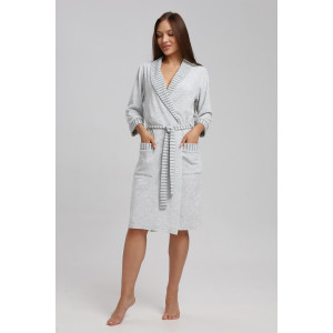 Халат женский 312 махра (р-ры: 46-58) серый-темно-серый Халат женский 312 махра (р-ры: 46-58) серый-темно-серый